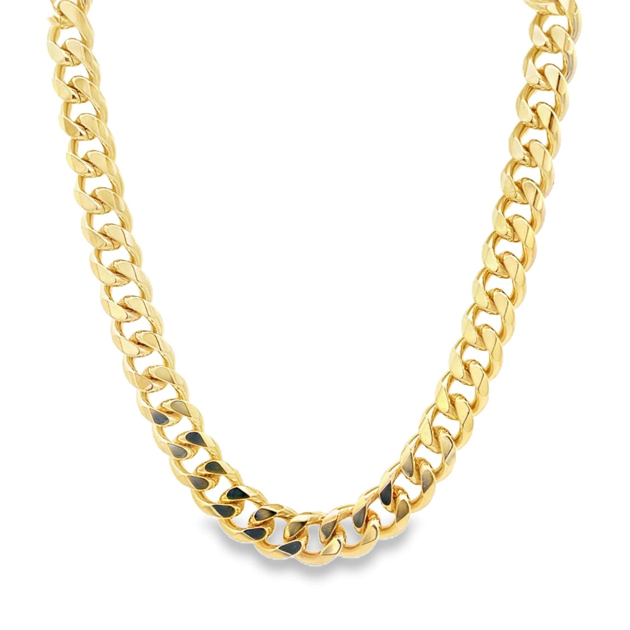 Diamond Cut Curb Chain Necklace 11mm-16"