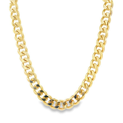 Diamond Cut Curb Chain Necklace 10mm- 17"