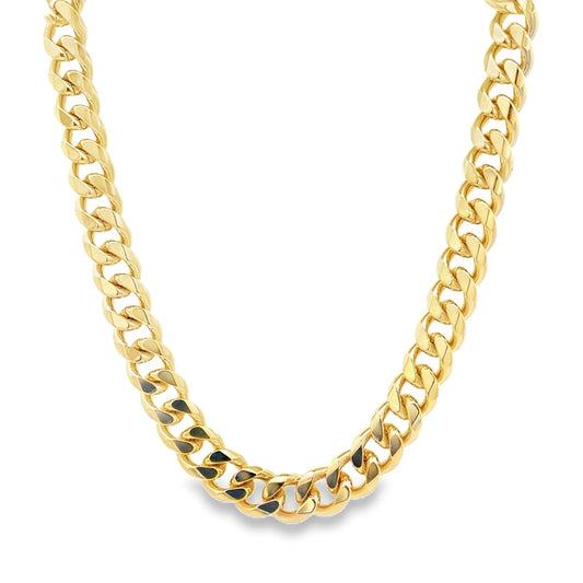 Diamond Cut Curb Chain Necklace 10mm- 17"