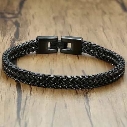 Double Cheveron Mens Bracelet