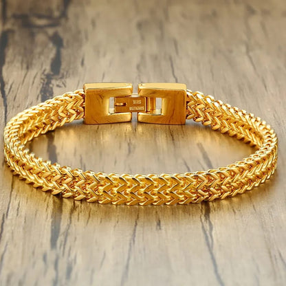 Double Cheveron Mens Bracelet