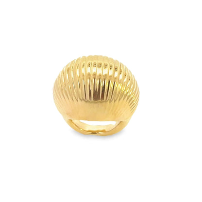 Women's Thick Croissant Ribbed Dome Ring