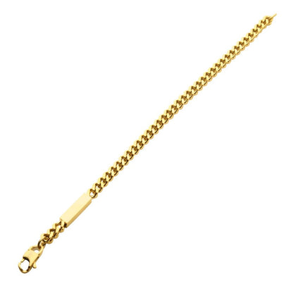Men's Gold Franco Chain Bracelet - Engravable
