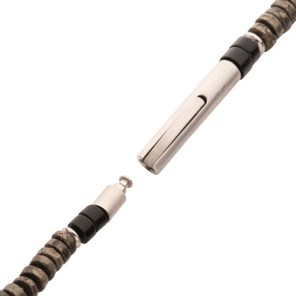 Men's Shadow Wolf (Onyx / Pyrite) Heishi Bead Bracelet