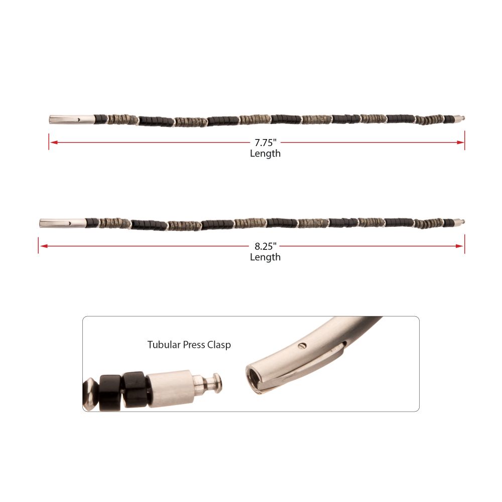 Men's Shadow Wolf (Onyx / Pyrite) Heishi Bead Bracelet