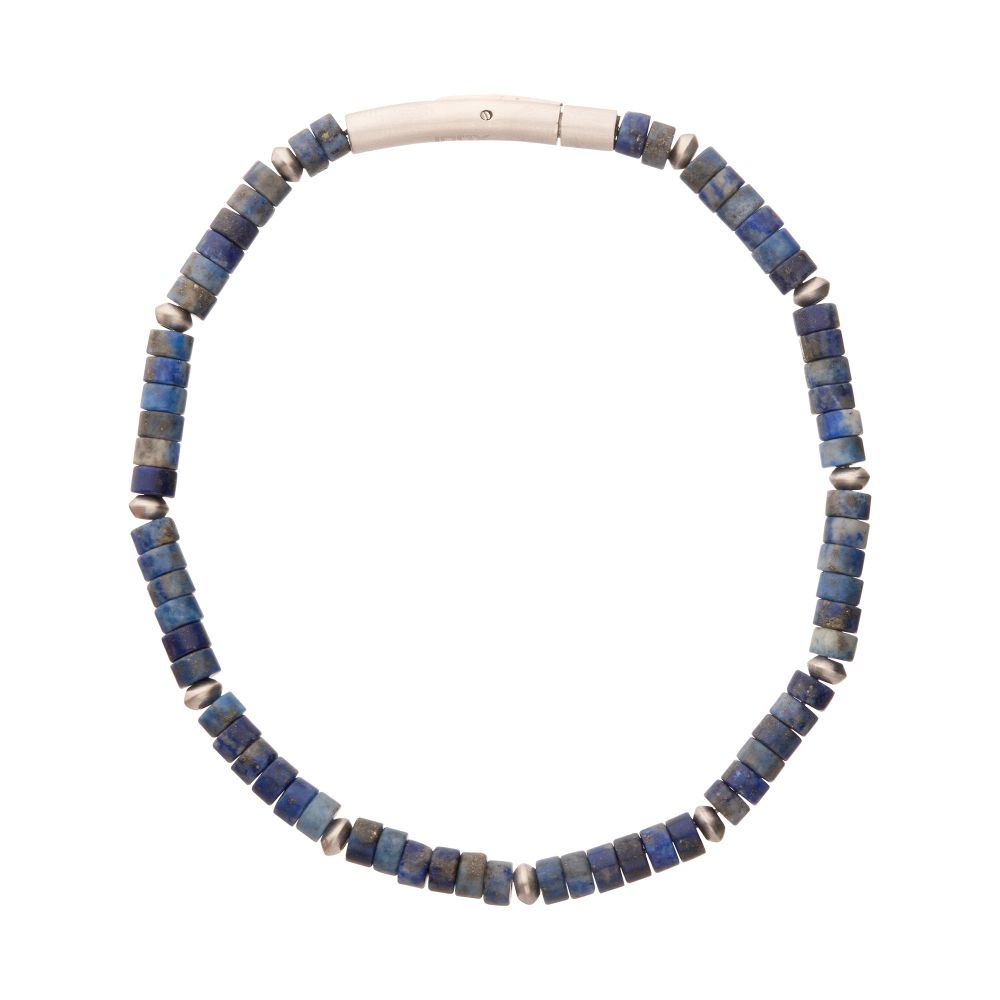 Men's Blue Lapis Lazuli Heishi Bead Bracelet