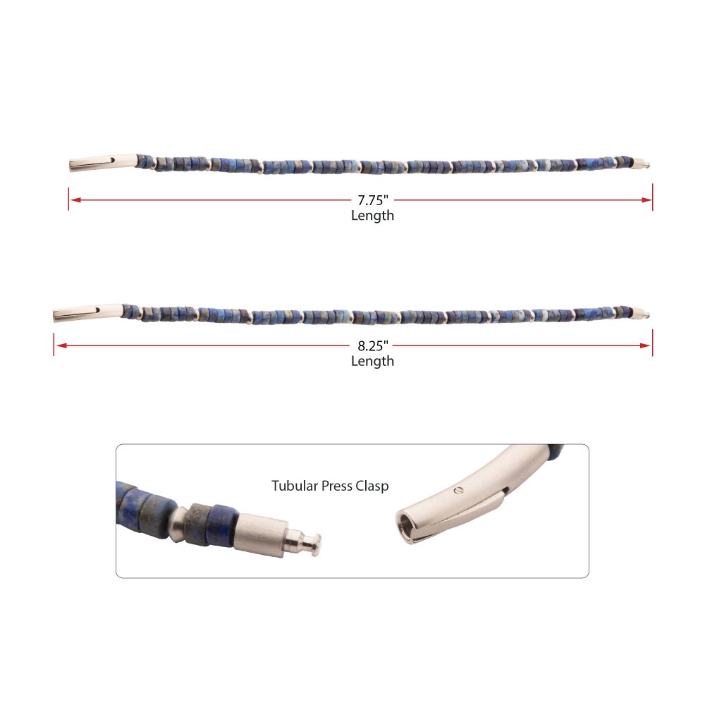 Men's Blue Lapis Lazuli Heishi Bead Bracelet