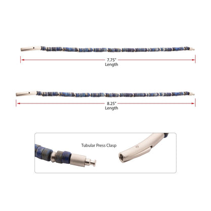 Men's Blue Lapis Lazuli Heishi Bead Bracelet