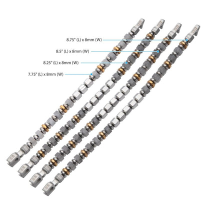 Men's 8mm Mokume Gane and White Quartz Beads Bushido Virtue Bracelet 8mm - CHUGI: Duty and Loyalty