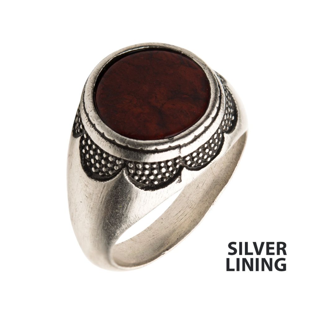 Silver with Red Jasper Stone Ring