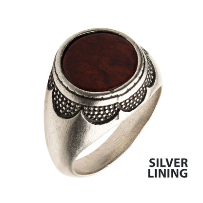 Silver with Red Jasper Stone Ring