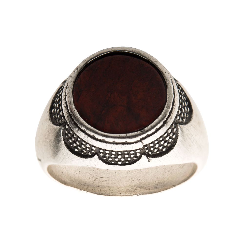 Silver with Red Jasper Stone Ring