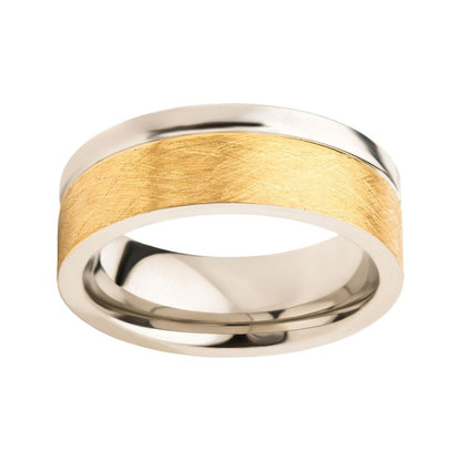 Men's Brushed Two Tone Gold/Silver Ring
