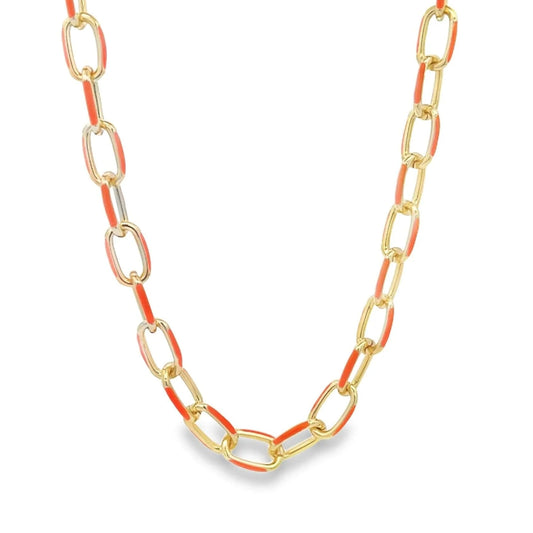 Enamel Paperclip Necklace