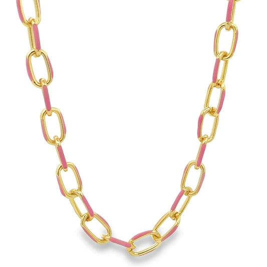 Enamel Paperclip Necklace