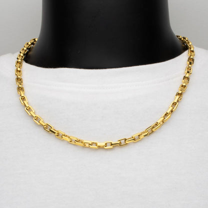 Men's Polished Finish 18Kt Gold IP Steel Paperclip Chain Necklace - 6mm