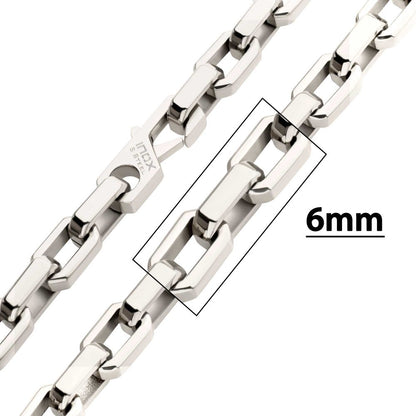 Mens Silver Paperclip Chain Necklace - 6mm