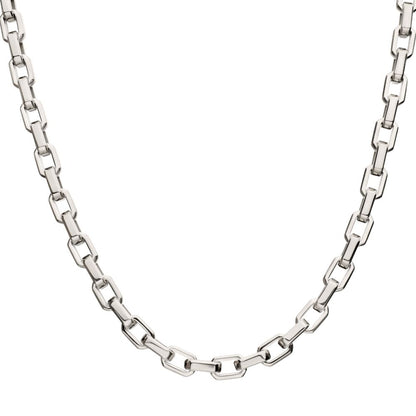Mens Silver Paperclip Chain Necklace - 6mm