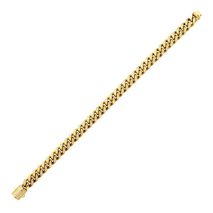 Men's Gold Cuban Chain Bracelet with Diamonds-8mm
