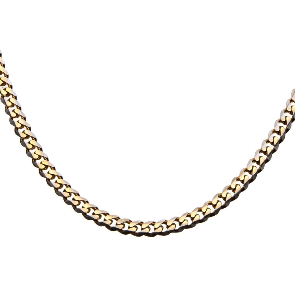 Men's Gold Diamond Cut Curb Chain with Lobster Clasp 8mm