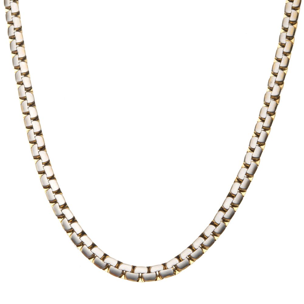 Matte Silver & Gold Reversible Curb Chain Colossi Necklace