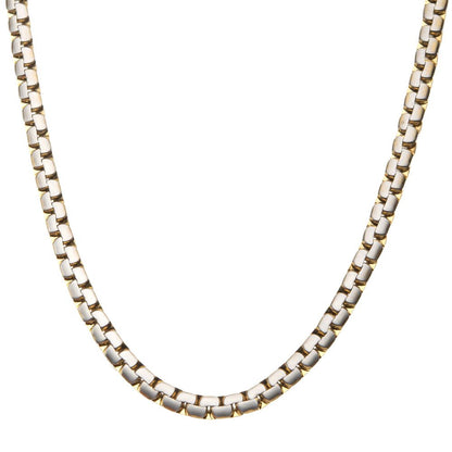 Matte Silver & Gold Reversible Curb Chain Colossi Necklace