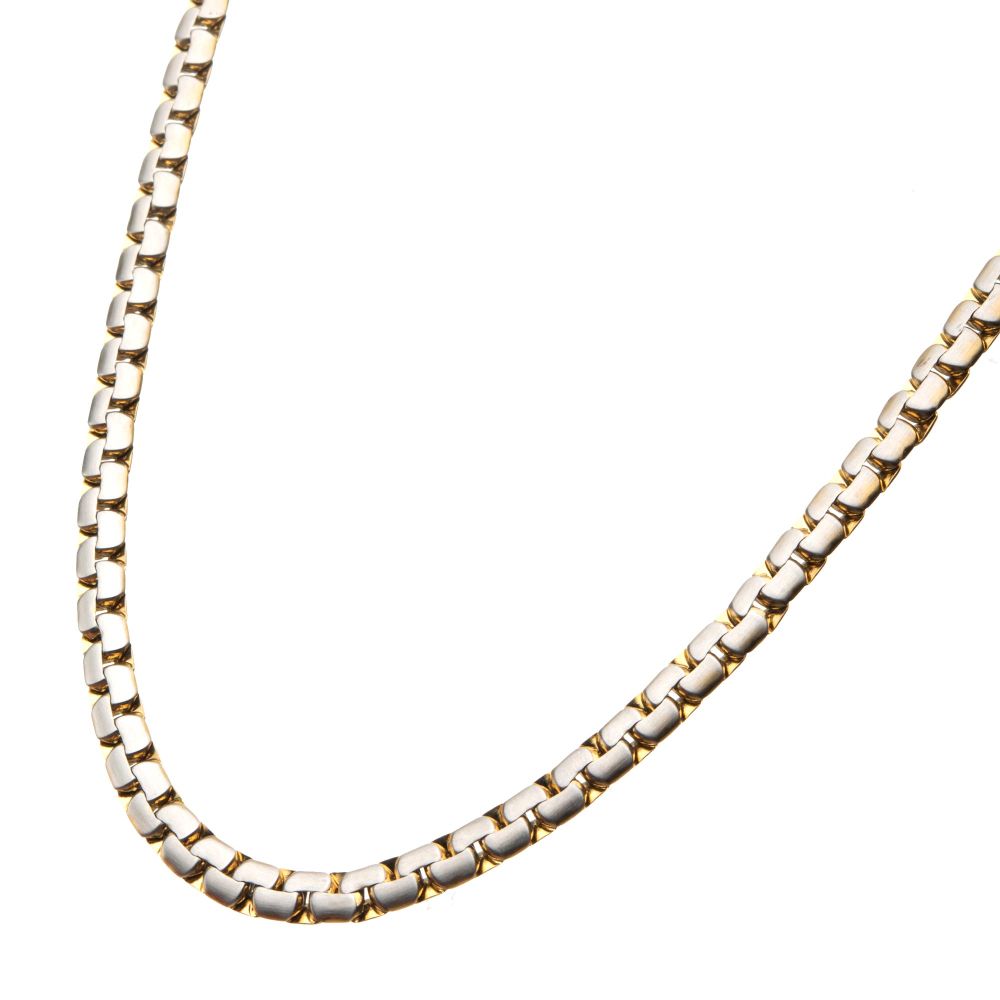Matte Silver & Gold Reversible Curb Chain Colossi Necklace