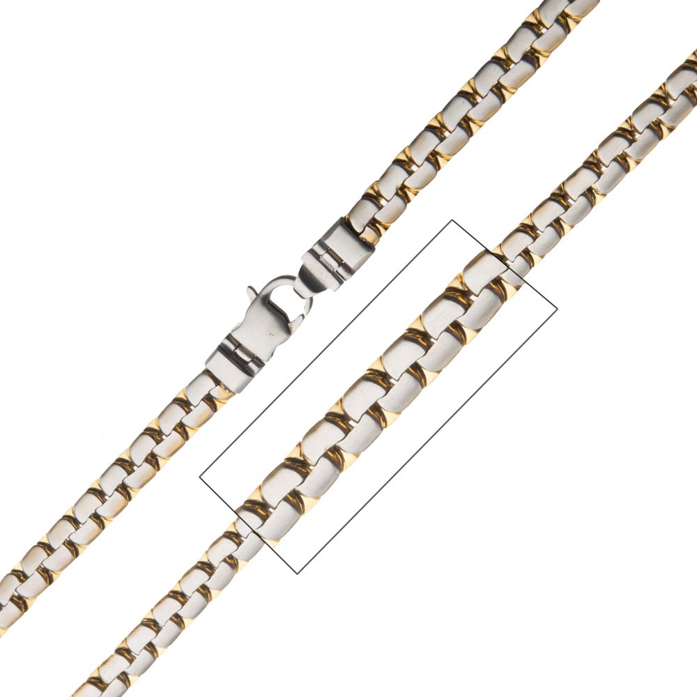 Matte Silver & Gold Reversible Curb Chain Colossi Necklace