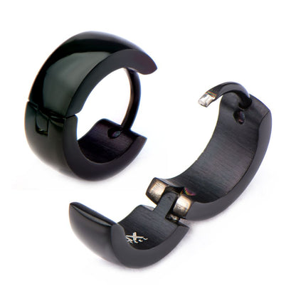 Men's Black Huggies Earrings