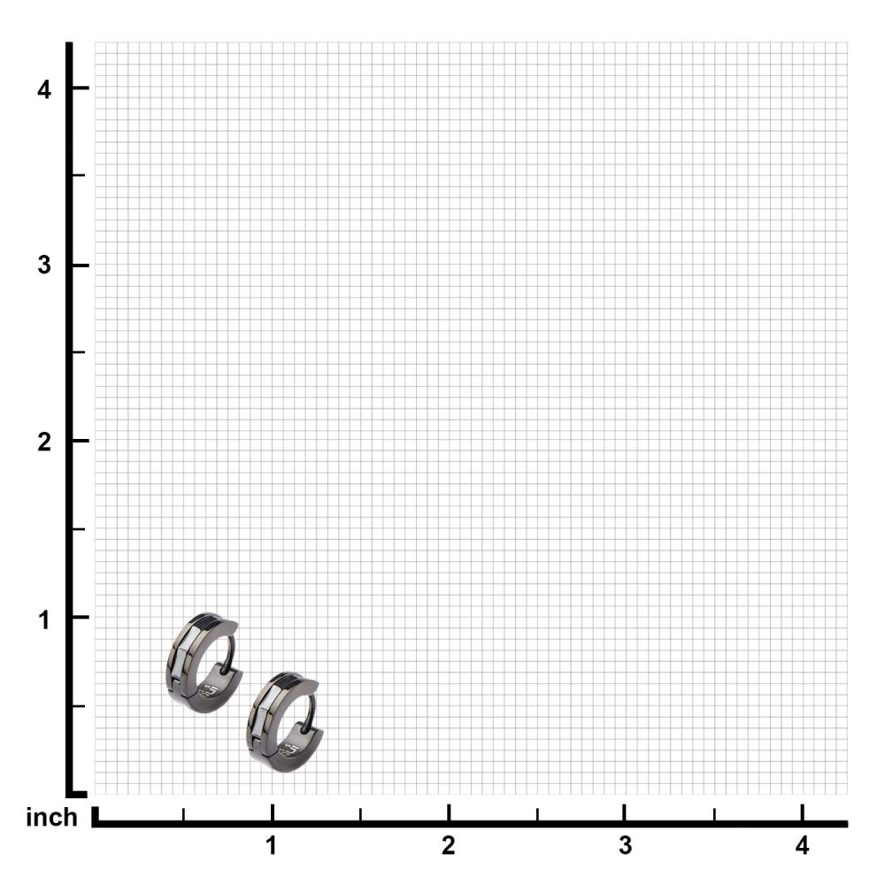 Men's Black-Prong Set Round Black CZ Huggie Earrings