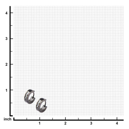 Men's Black-Prong Set Round Black CZ Huggie Earrings