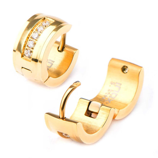 Gold Titanium Hinged Huggie Earrings
