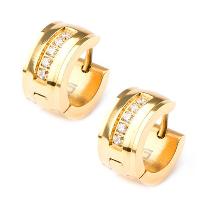 Gold Titanium Hinged Huggie Earrings
