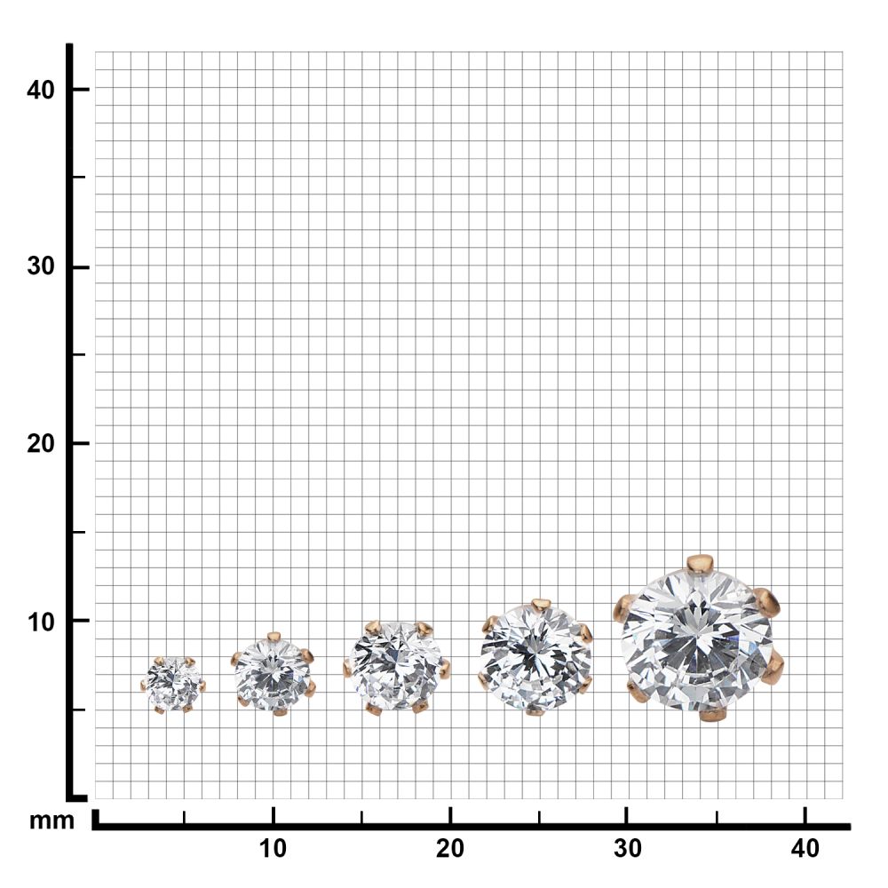 Rose Gold Clear CZ Stud Earrings (Unisex)