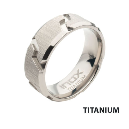 Men's Titanium Tread Pattern Ring