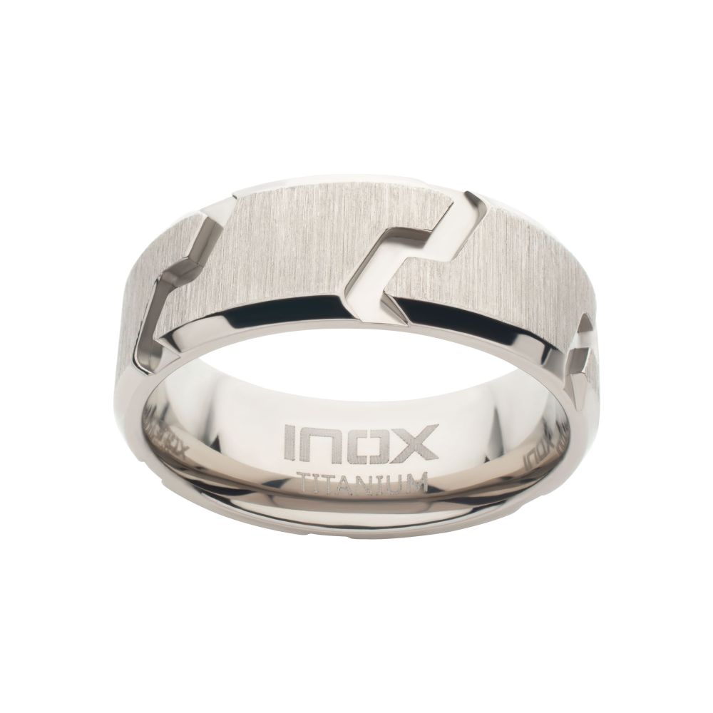 Men's Titanium Tread Pattern Ring