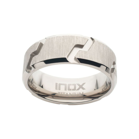 Men's Titanium Tread Pattern Ring