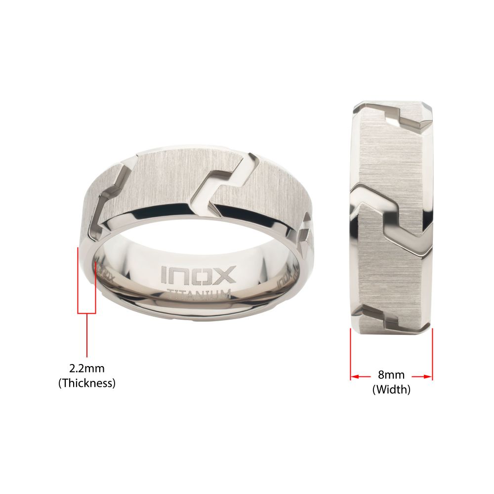 Men's Titanium Tread Pattern Ring