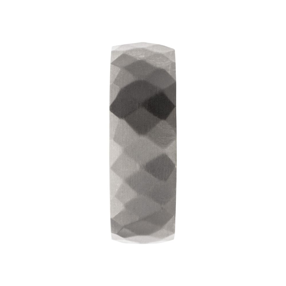 Men's Titanium & Redwood Matte Finish Mosaic Ring